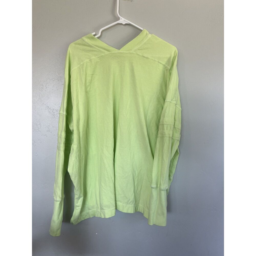 FP Movement by Free People All Star Layer Lime Green Oversized V Neck Tee Size M
